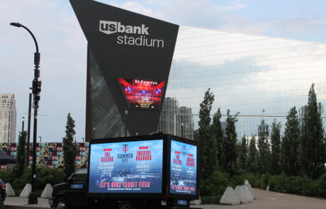 digital billboard outside US Bank Stadium part of an ooh advertising campaign